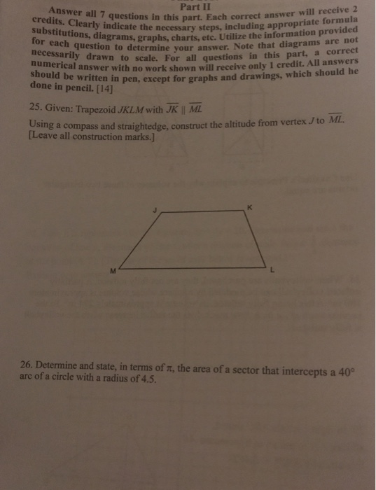 Solved Part II Answer all 7 credits. Clearly indicate the | Chegg.com
