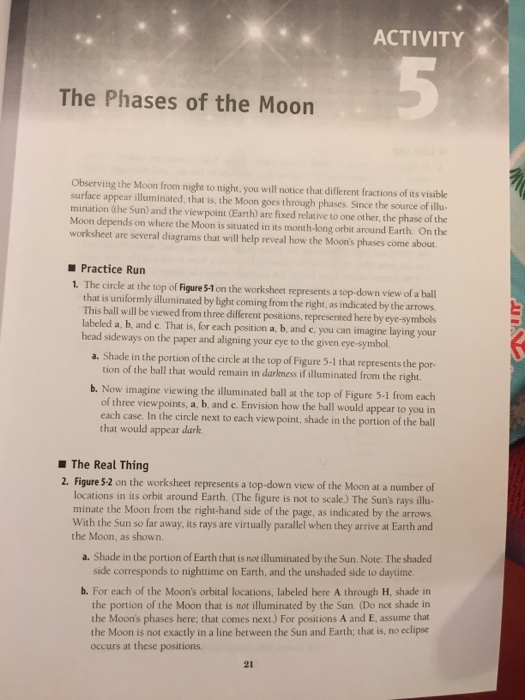 Solved NAME The Phases Of The Moon All Work Must Be Shown To | Chegg.com