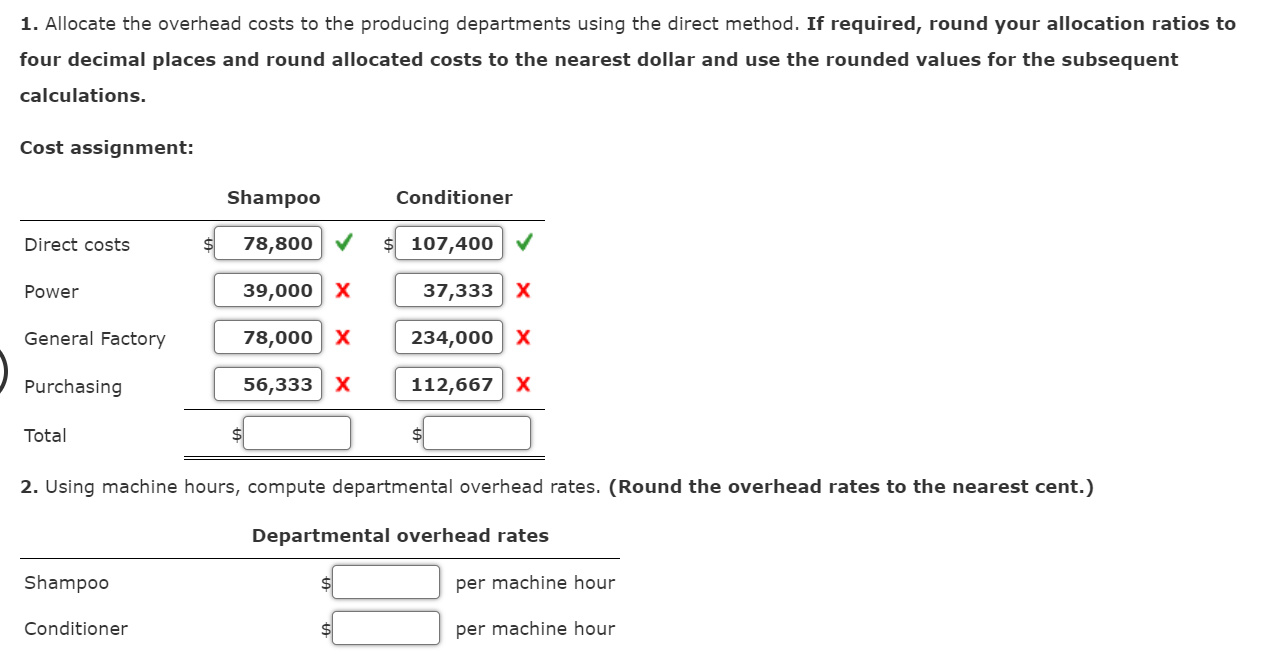 Solved Direct Method and Overhead Rates Jasmine Company | Chegg.com