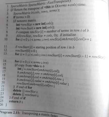 Solved Part II Programming Exercise 1 A matrix is a | Chegg.com