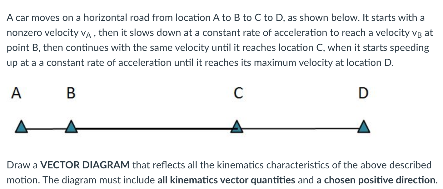 Solved A car moves on a horizontal road from location A to B | Chegg.com
