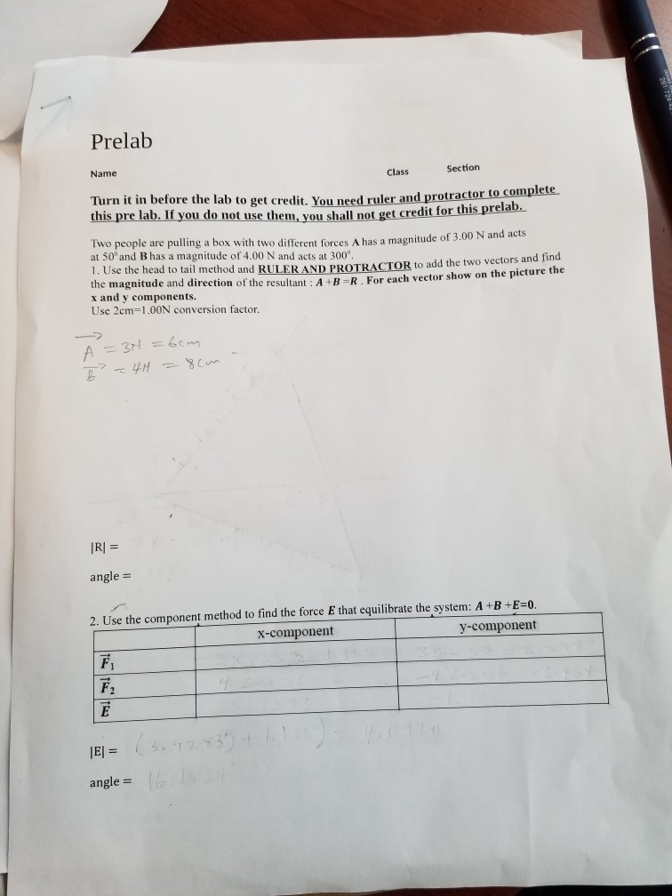 Solved Prelab Name Class Section Turn it in before the lab | Chegg.com
