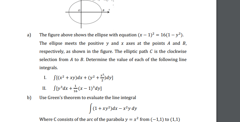 Solved A) B) 0 The Figure Above Shows The Ellipse With | Chegg.com