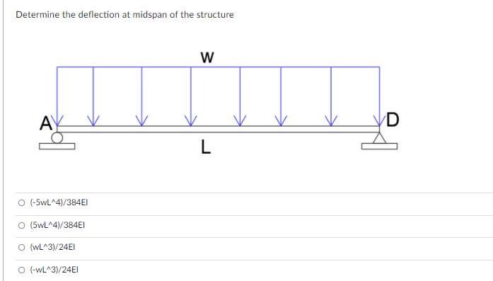 Solved Determine the deflection at midspan of the structure | Chegg.com