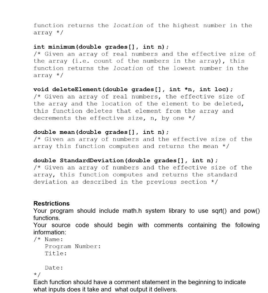 Solved Description of the assignment: Your program should | Chegg.com