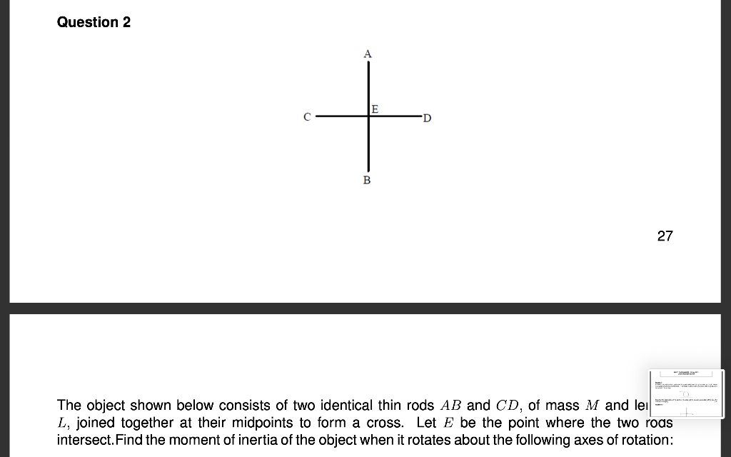 Solved Question 2 27 The object shown below consists of two | Chegg.com