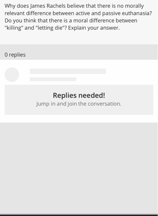 Solved Why does James Rachels believe that there is no | Chegg.com