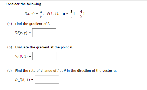 Solved Consider The Following F X Y Yx P 8 1 U 53i 54j