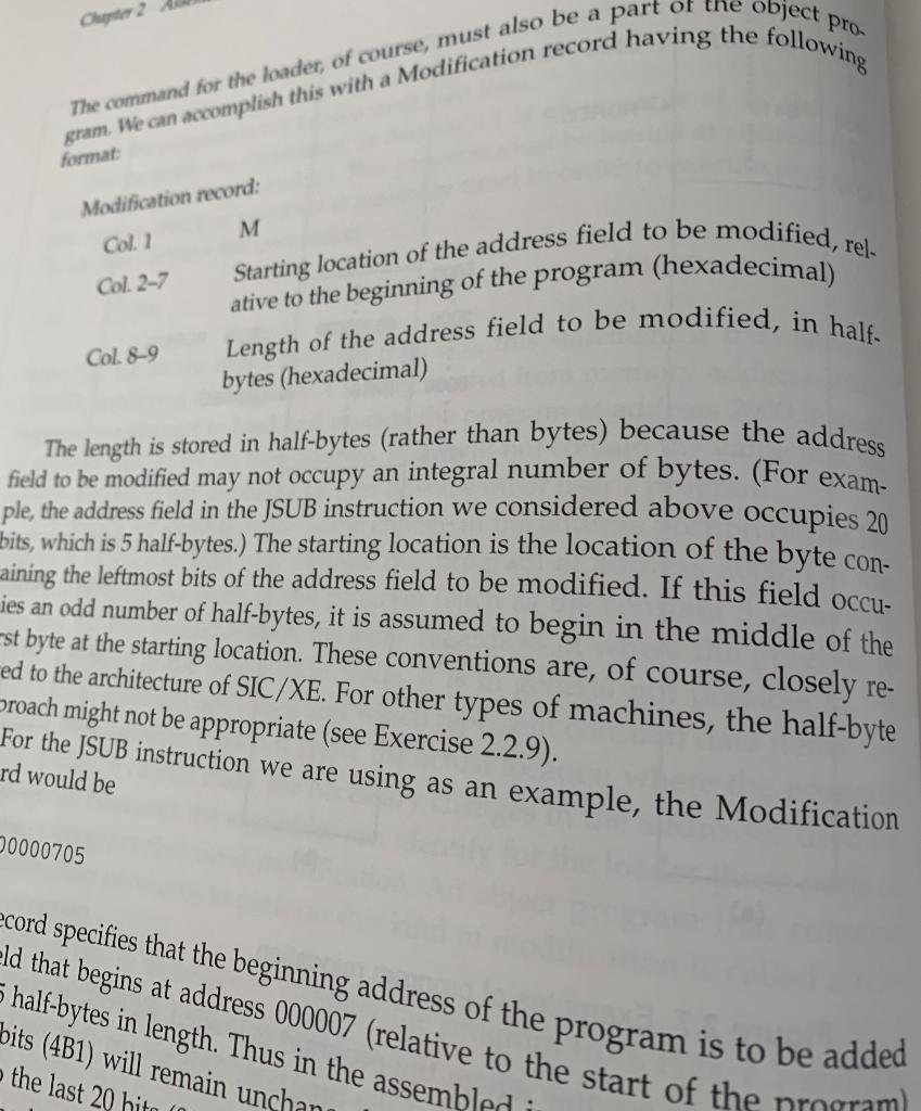 Our Modification record format is well suited for | Chegg.com