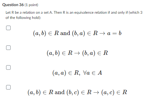 Solved Let R Be A Relation On A Set A. Then R Is An | Chegg.com