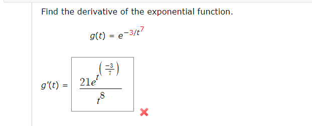 Solved Find The Derivative Of The Exponential Function. | Chegg.com