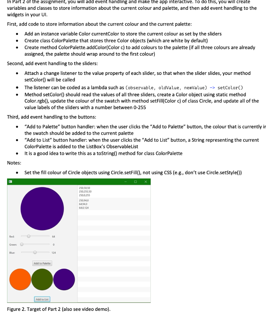 . Use the following JavaFX widget classes to create | Chegg.com