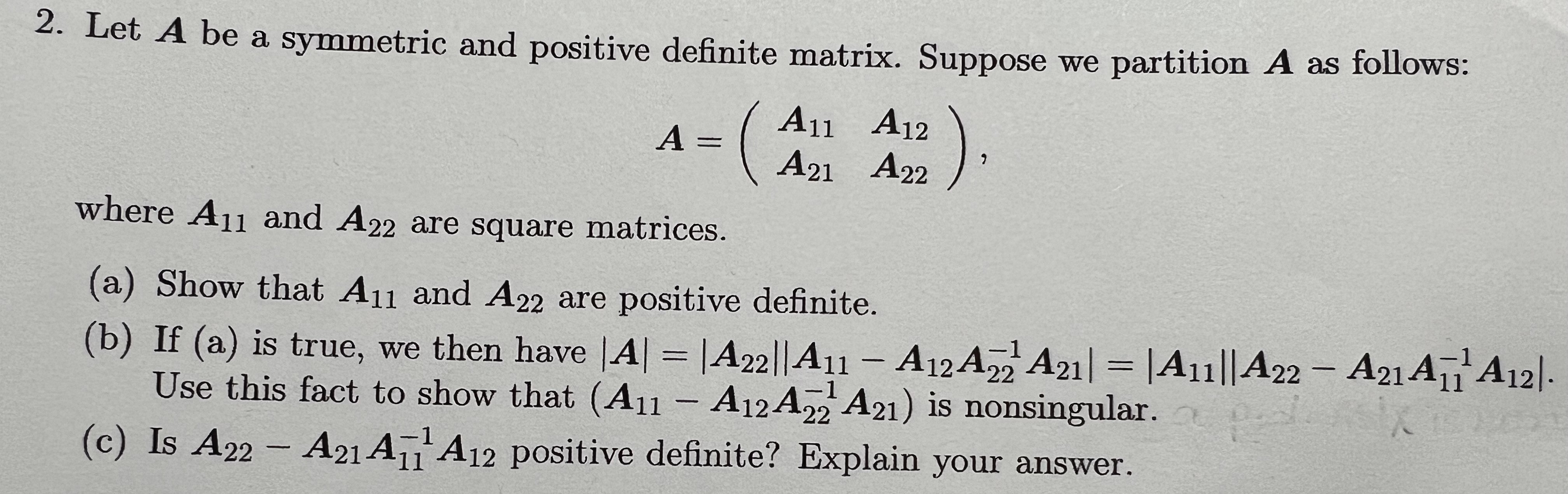 Solved Let A Be A Symmetric And Positive Definite Matrix. | Chegg.com