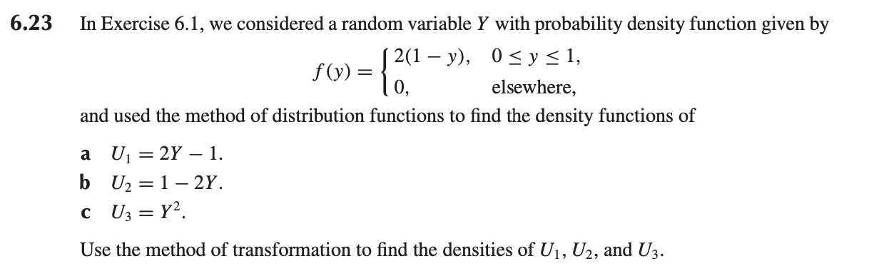 Solved 6.23 In Exercise 6.1, we considered a random variable | Chegg.com