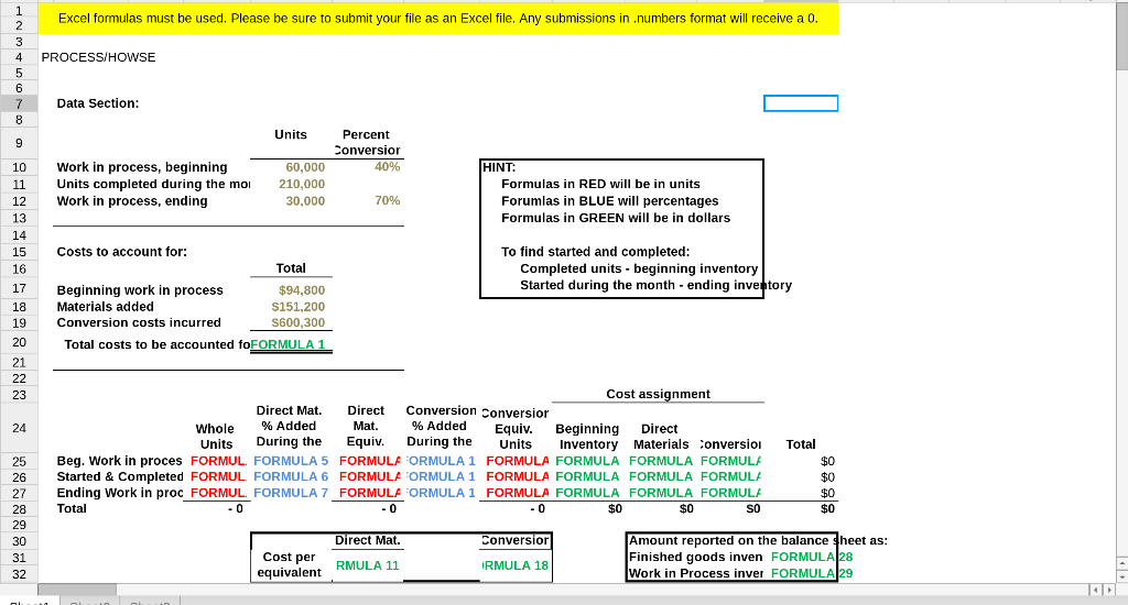 Module 3 Excel Spreadsheet Instructions In the Module | Chegg.com