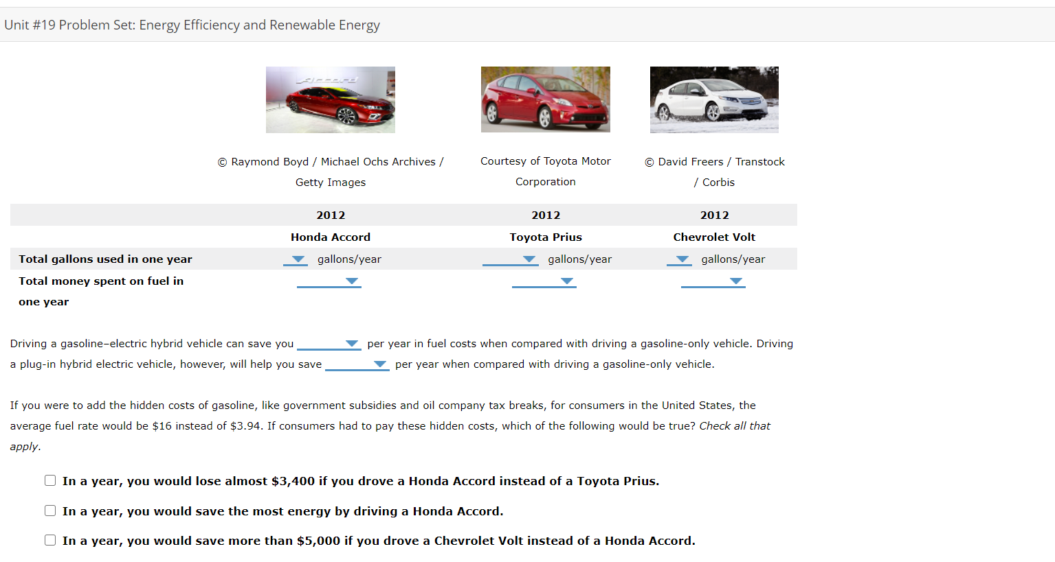 Unit 19 Problem Set Energy Efficiency and Renewable