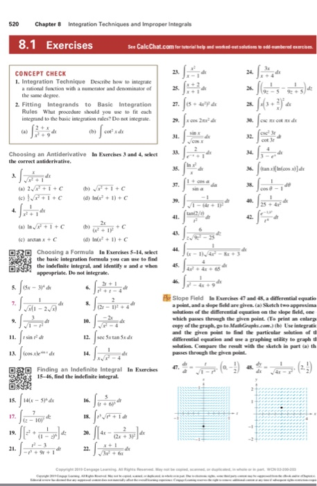 Solved 520 Chapter 8 Integration Techniques and Improper | Chegg.com