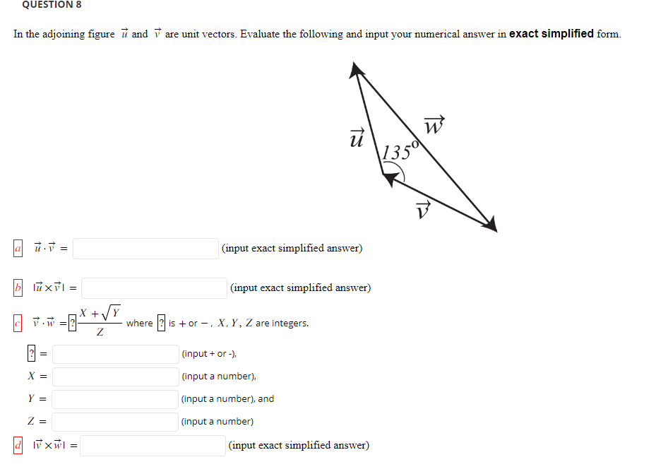 Solved In the adjoining figure u and v are unit vectors. | Chegg.com