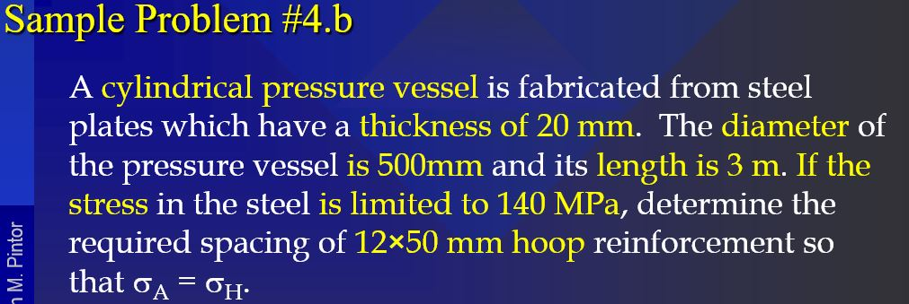 Sample Problem #4.b A cylindrical pressure vessel is | Chegg.com