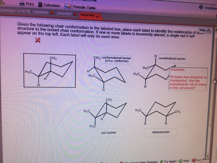 Solved Given the following chair conformation in the labeled
