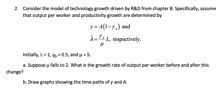 2 Consider The Model Of Technology Growth Driven Chegg Com