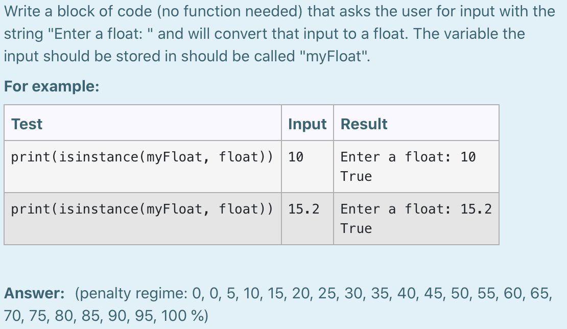 Solved Write a block of code (no function needed) that asks | Chegg.com