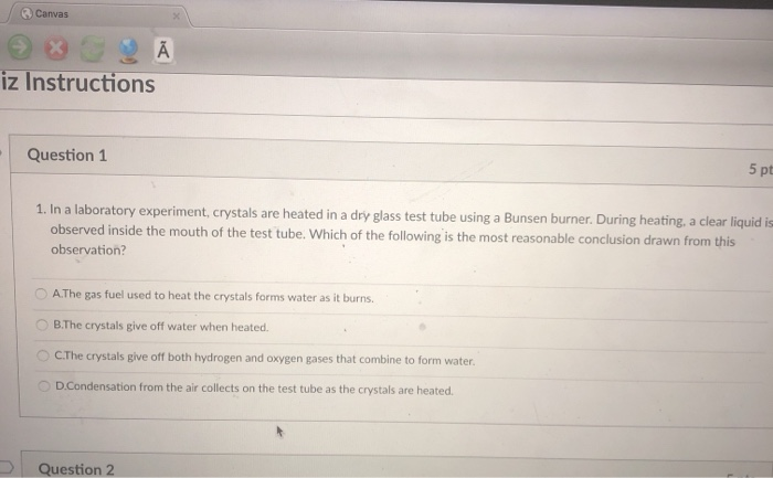 Solved Canvas iz Instructions Question 1 5 pt 1. In a | Chegg.com