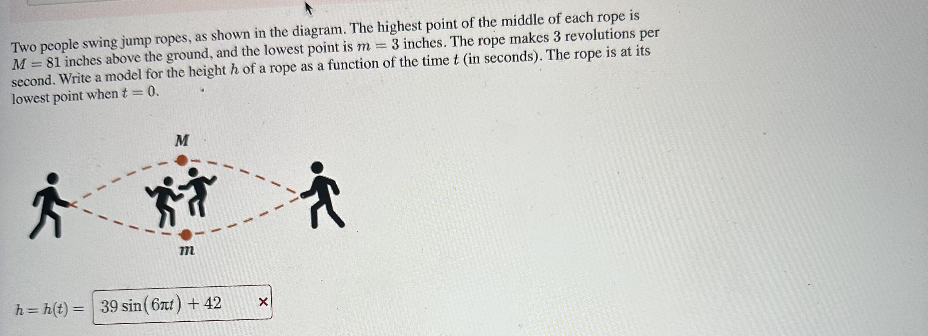Solved Two people swing jump ropes, as shown in the diagram. | Chegg.com