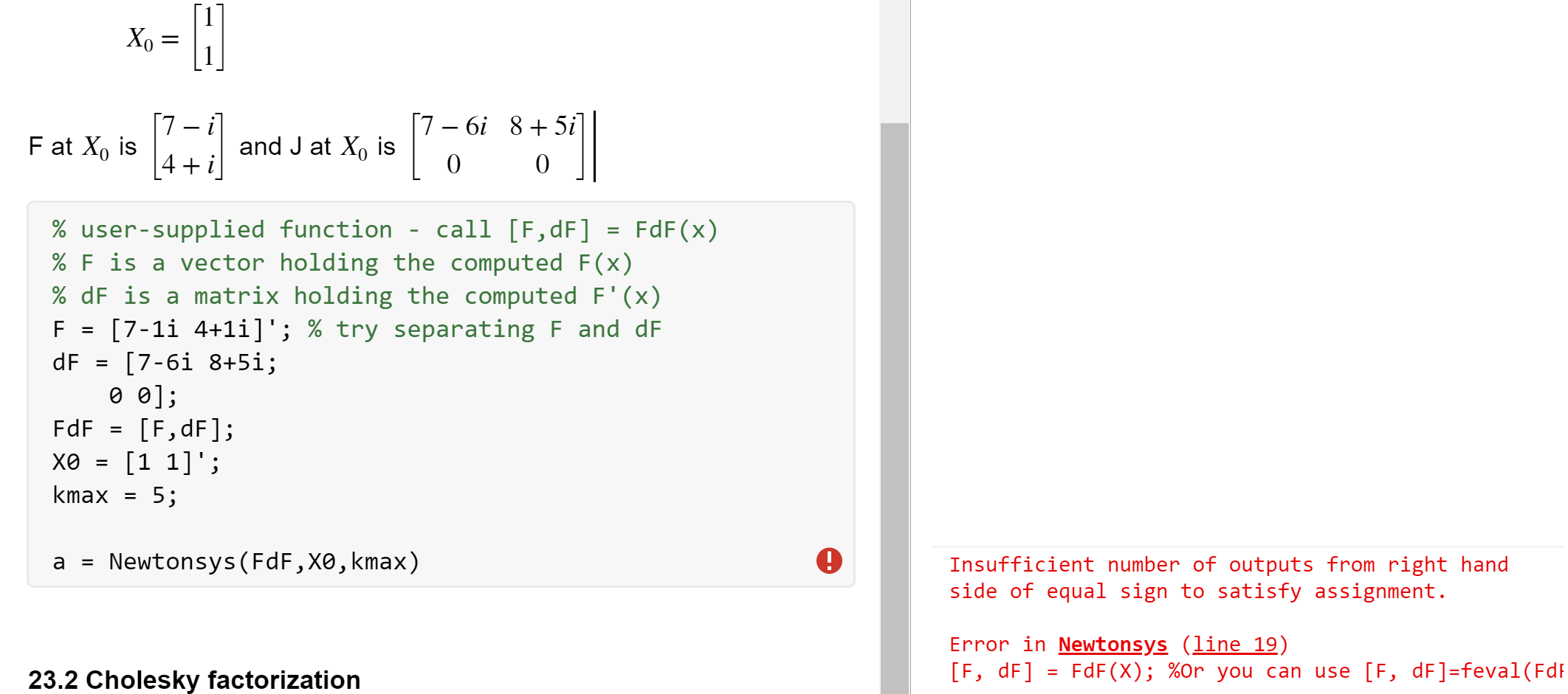 Solved I am to use Newton's method for solving nonlinear | Chegg.com