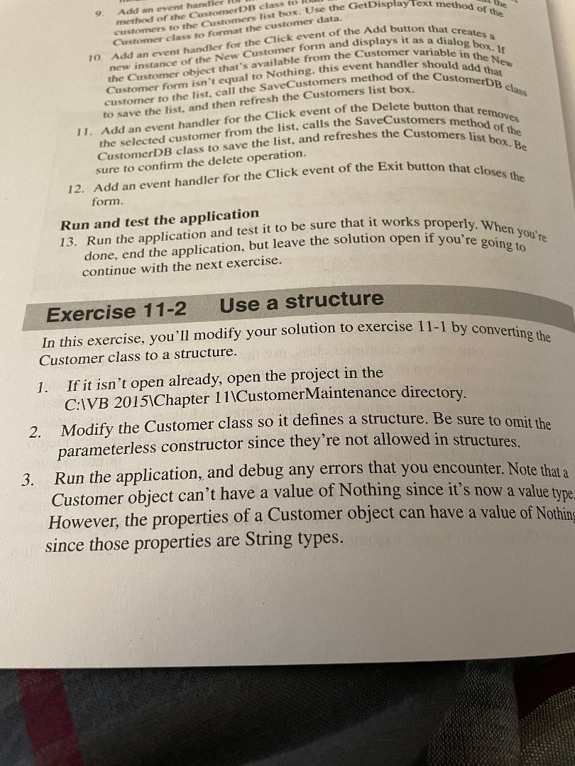 Add an event handler method of the Customer DB class | Chegg.com