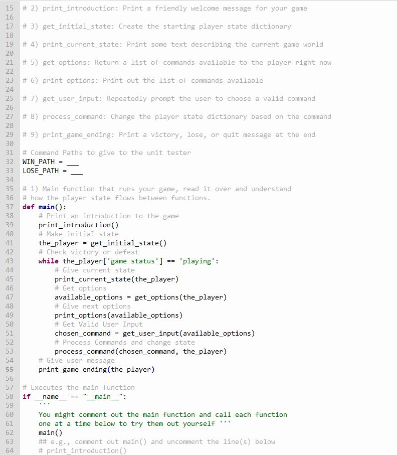 Project 4: Text Adventure To complete this activity, | Chegg.com