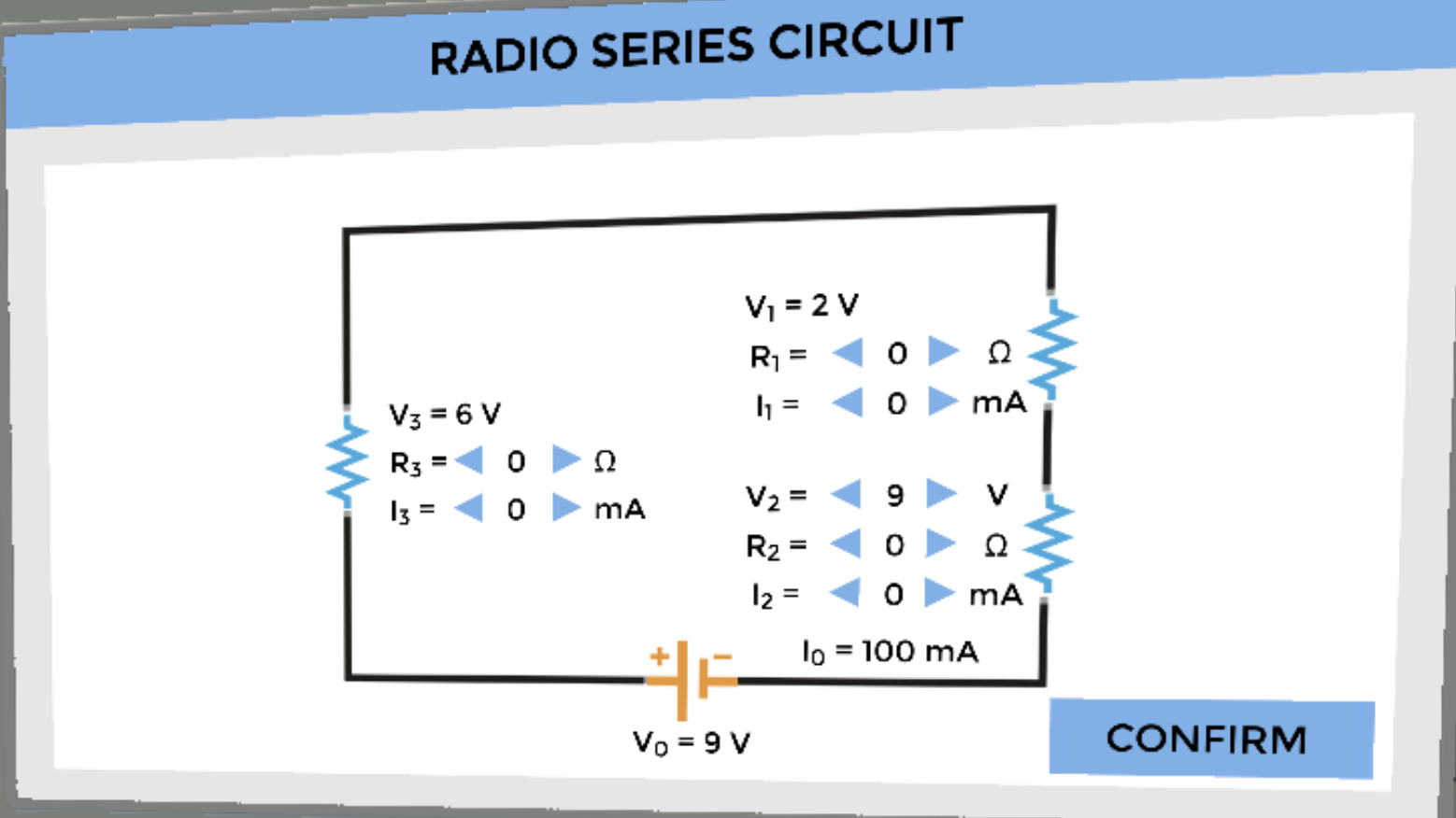 Solved RADIO SERIES CIRCUIT Vi = 2 v = RE 0 ma Ω 1 = mA V3 =