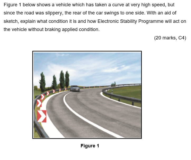 Solved Figure 1 below shows a vehicle which has taken a | Chegg.com