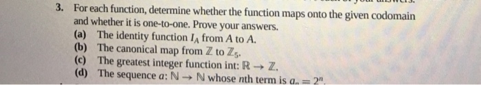 Solved For each function, determine whether the function | Chegg.com