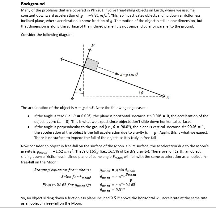 Ch. 2 Lab (1-D Motion) Fill out the Chart Below and | Chegg.com