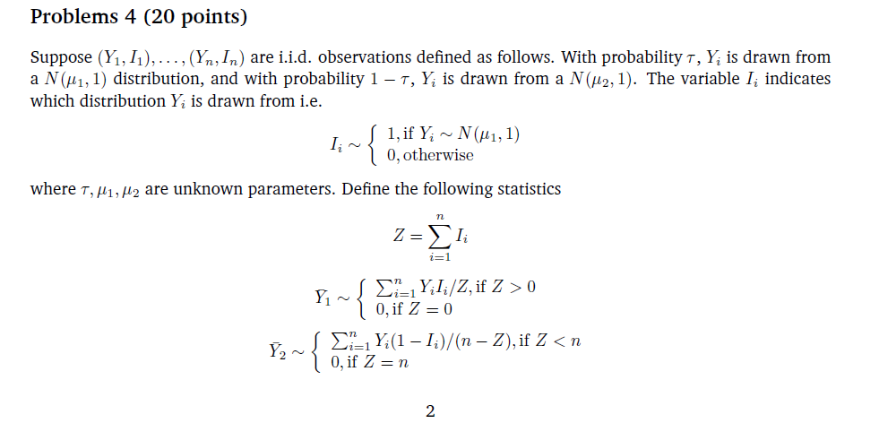 Suppose (Y1,I1),…,(Yn,In) are i.i.d. observations | Chegg.com