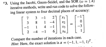 gauss seidel code in python