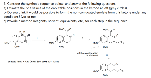 Solved 1. Consider The Synthetic Sequence Below, And Answer | Chegg.com