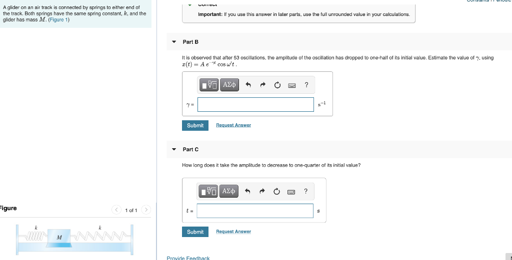 Solved Constants | Periodi A glider on an air track is | Chegg.com