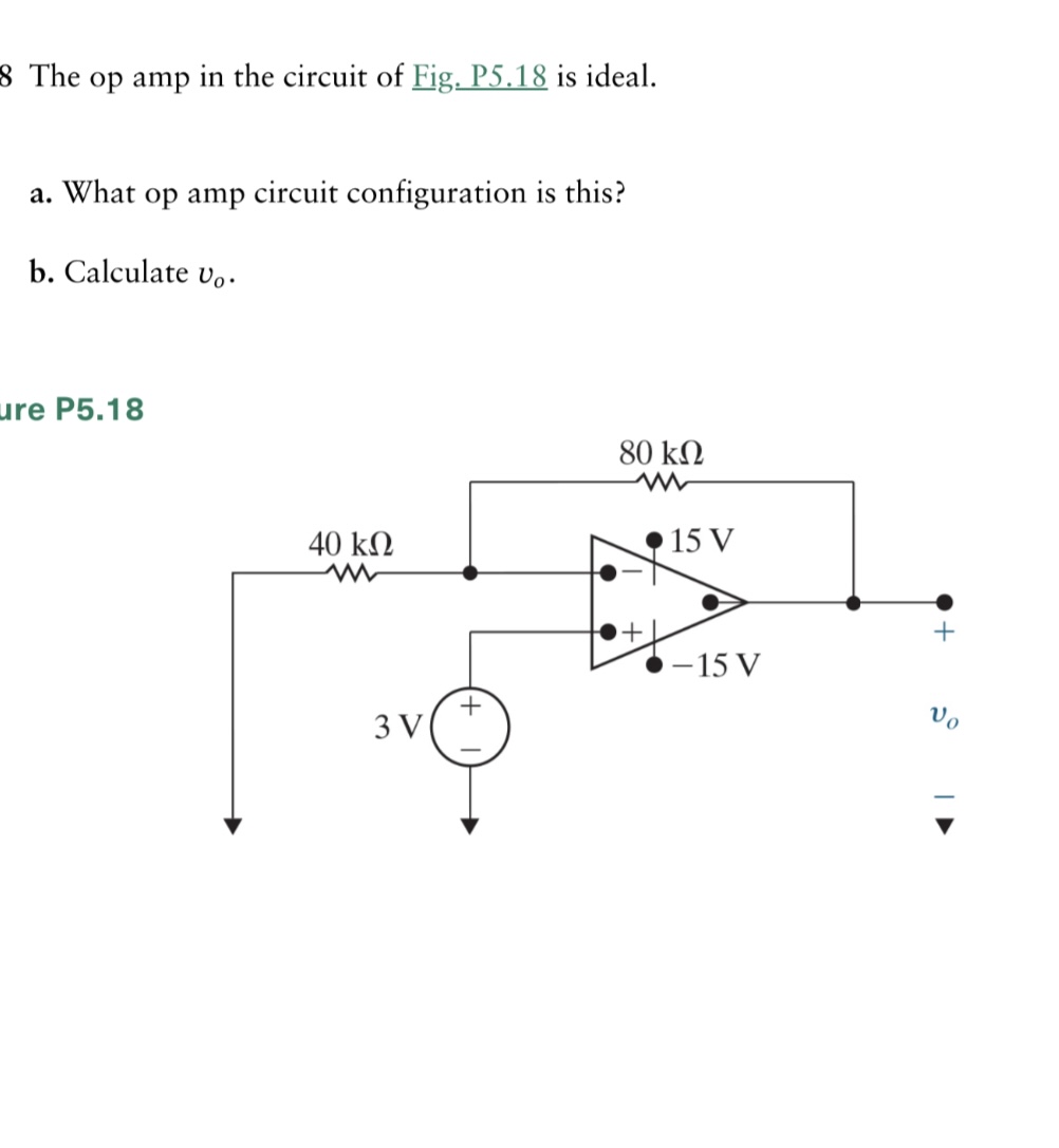 Solved The op amp in the circuit of Fig. P5.18 is ideal. a.
