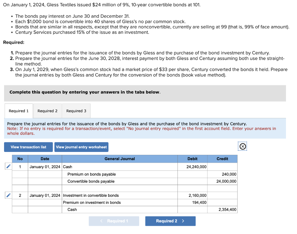 Solved On July 1,2029 , when Gless's common stock had a