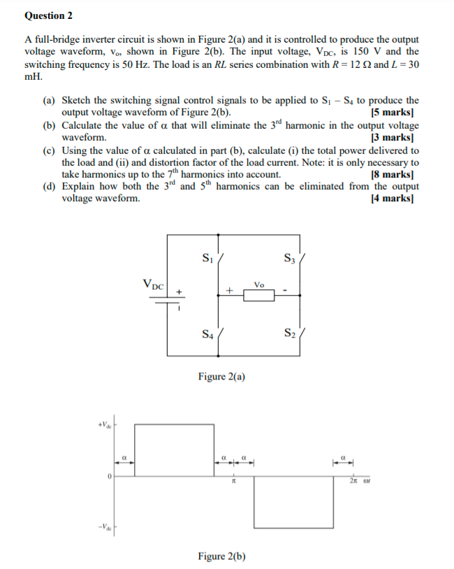 Solved A full-bridge inverter circuit is shown in Figure | Chegg.com