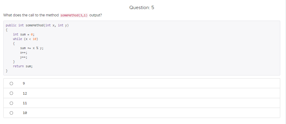 Solved Question: 2 What would the method call | Chegg.com
