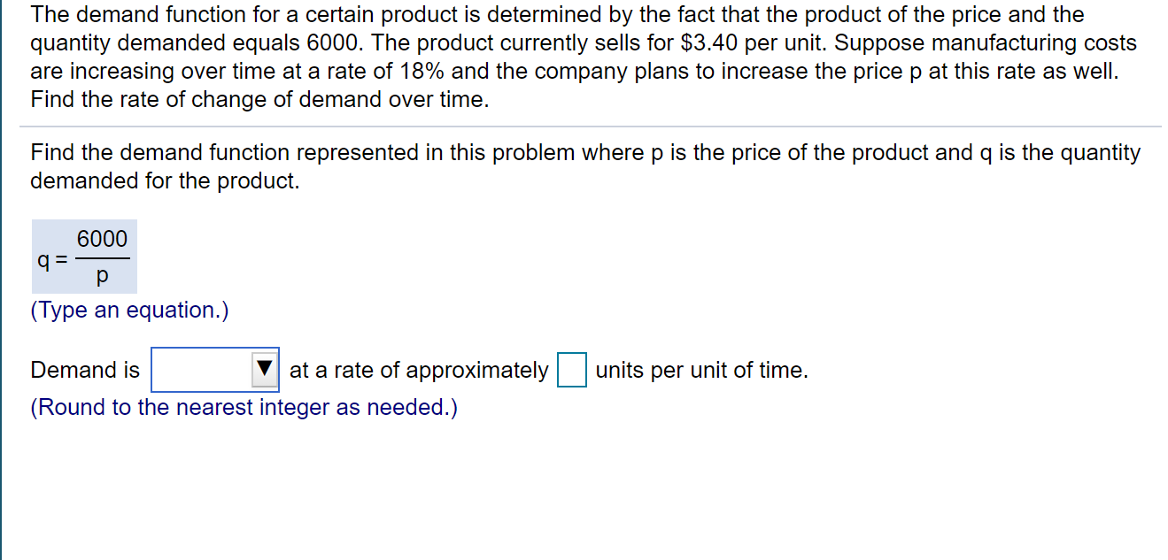 Solved The demand function for a certain product is | Chegg.com