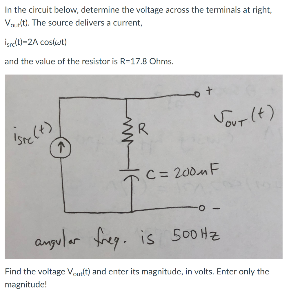 Solved In The Circuit Below, Determine The Voltage Across | Chegg.com