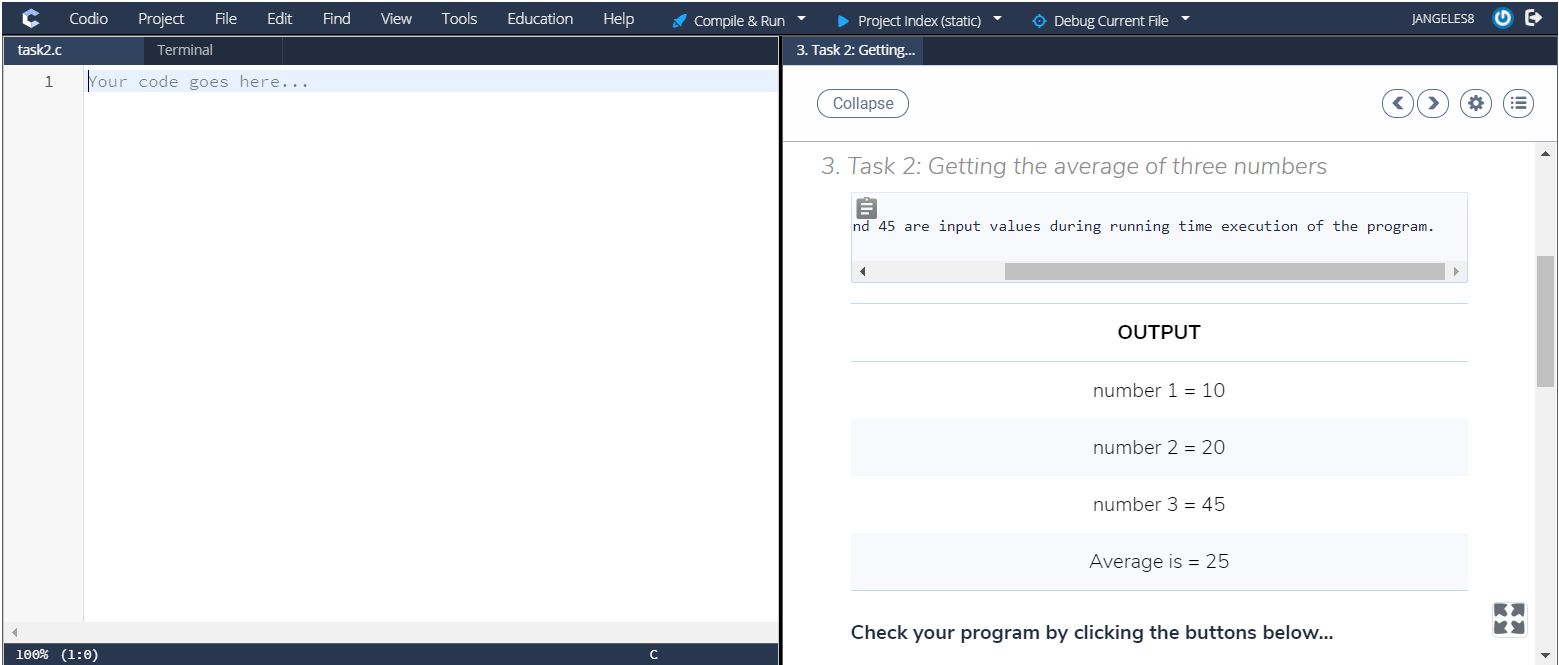 Solved Create a program that outputs the average of three | Chegg.com