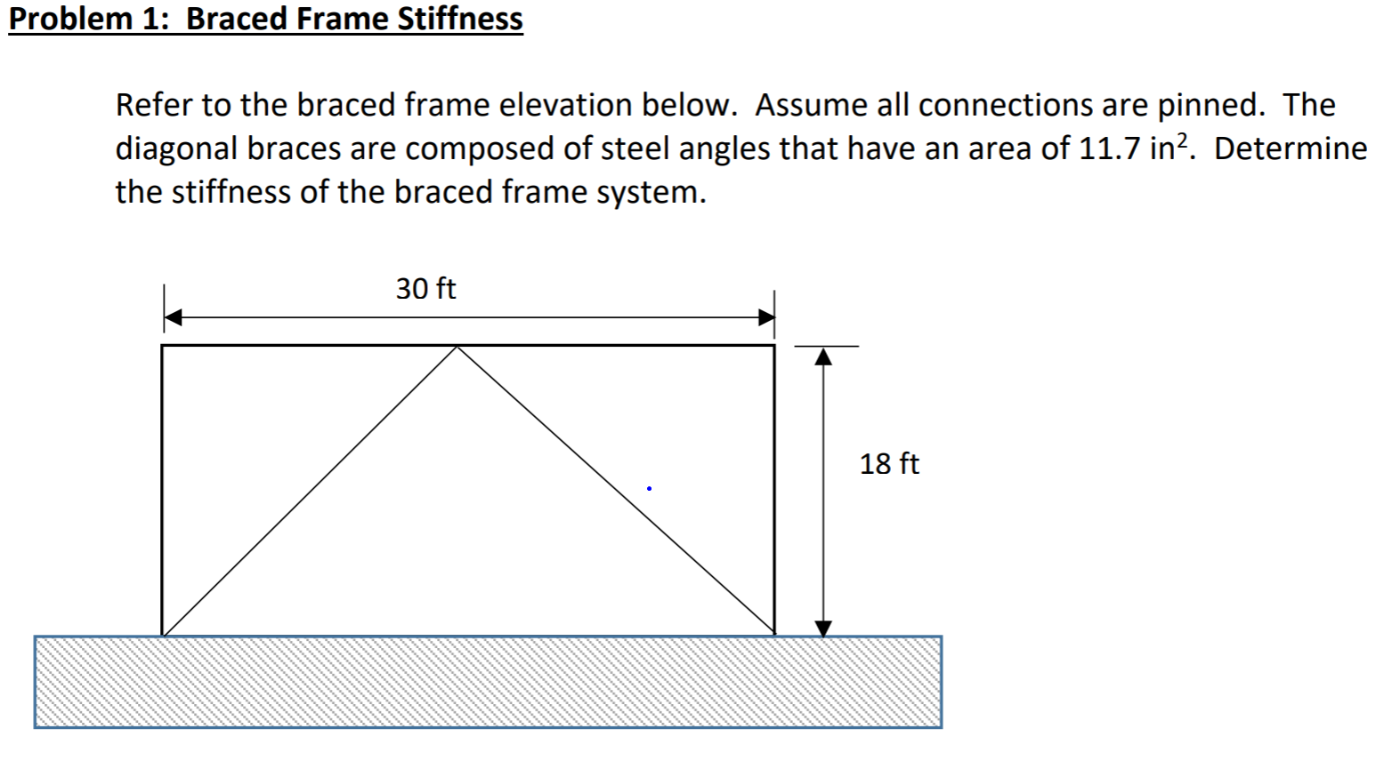 Solved Problem 1 Braced Frame Stiffness Refer to the braced
