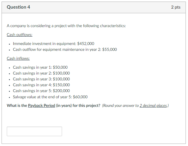 Solved A Company Is Considering A Project With The Following | Chegg.com