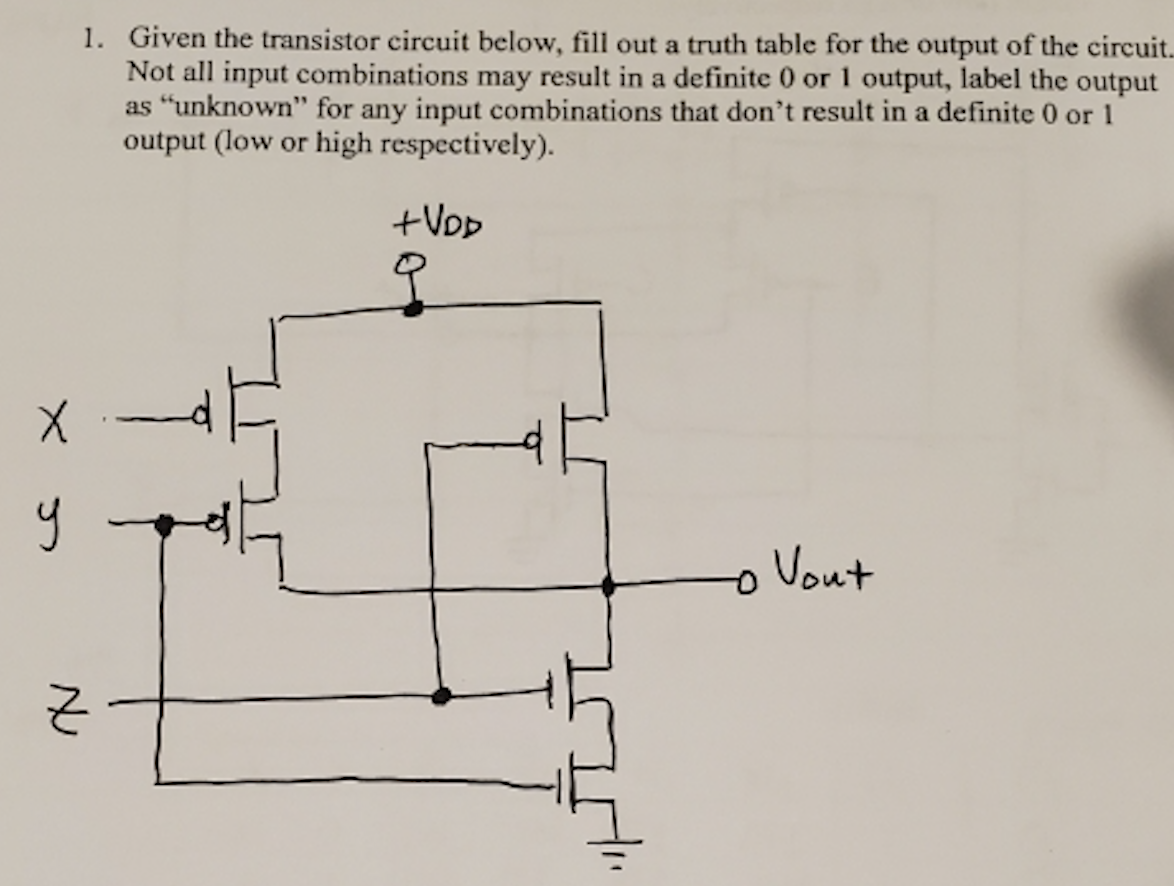 Solved 1. Given The Transistor Circuit Below, Fill Out A | Chegg.com