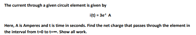 Solved The current through a given circuit element is given | Chegg.com